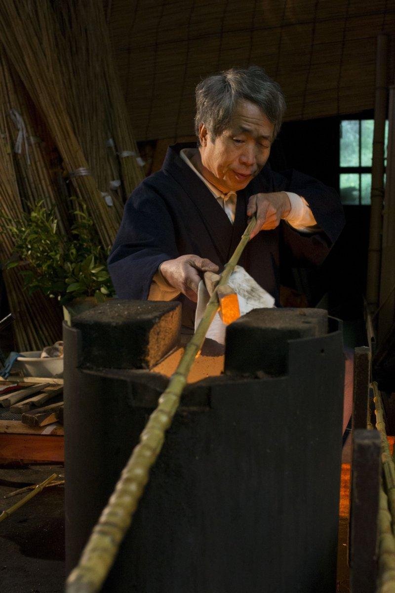 Traditional Japanese high-quality bamboo fishing rods